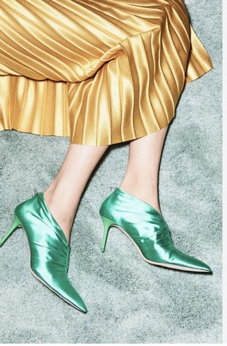 Green satin zara - green,