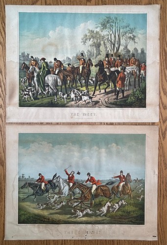 Vintage hunting prints - hunting, –