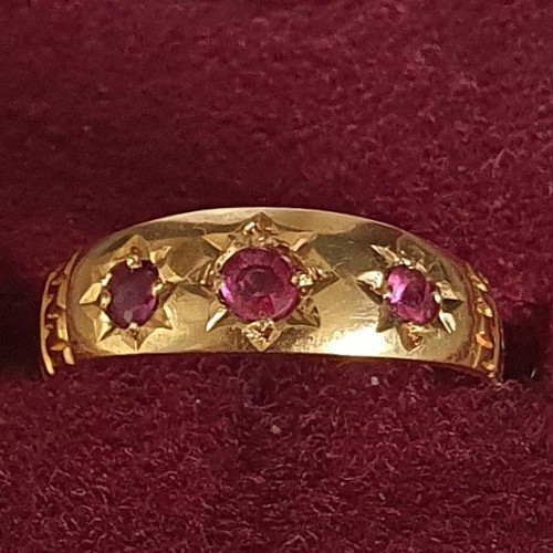 Antique 18ct gold ruby - antique, gypsy