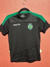 SPORTING LISBON PRE MATCH TRAINING SHIRT JERSEY MACRON Size M JR XXS