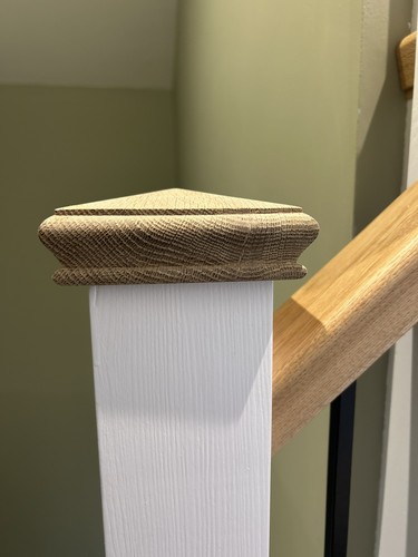 Solid oak newel cap fence - solid, cap,