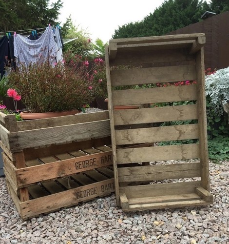 Vintage rustic wood farm tray - wood,