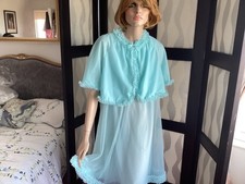 1960/70s  Vintage Baby Doll Nightwear Set  Nighty And Jacket Gorgeous 