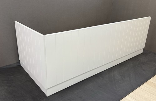 White grooved bath - white,