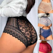 Knickers Soft Lingerie Briefs Sheer Sexy Underwear Waist High Panties Lace Women
