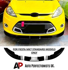 Ford Fiesta MK7 Gloss Black Front Splitter Spoiler Lip Body Kit Wing 2012-2017