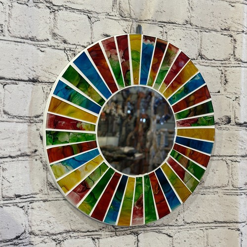 Rainbow white line mosaic - mosaic, tile