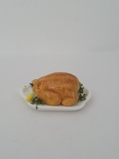 Dolls House Miniature 1.12th Scale Dolls House Food Turkey & white serving dish