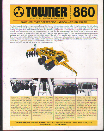 Towner 860 offset disc - towner,