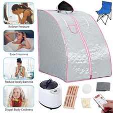 Portable Steam Sauna Tent Home Spa Slimming Full Body Detox Therapy with Chair