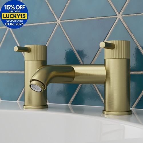 Brushed brass bath mixer tap - brushed,
