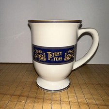 Tetley Tea Mug White Blue Gold