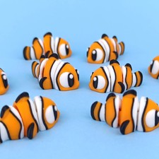 3D Printed Flexi Clown Fish | Nemo Inspired Fidget Toy | Desk Buddy | Keychain