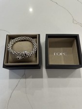 Fope Flex Luxury Jewellery Bracelet/ Bangle White & Rose Gold Tone Gift Boxed 