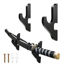 Adjustable Wall Mount Wooden Sword Stand Holder Sword Hanger Hooks Display Rack