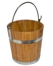Big Wooden Bucket with metal