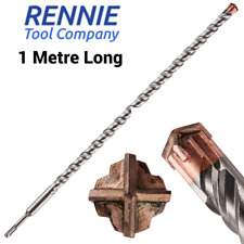 SDS-Plus Hammer Drill Bits 1 Metre Long / 1000mm Cross Tip 4 Cutter Turbo Tip