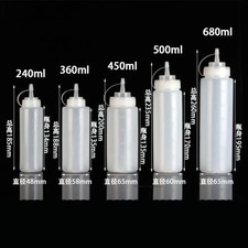 Squeeze Sauce Bottles Dispenser Ketchup Mustard Condiments 240/360/450/500/680ml