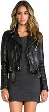 Women's Cropped Black Biker