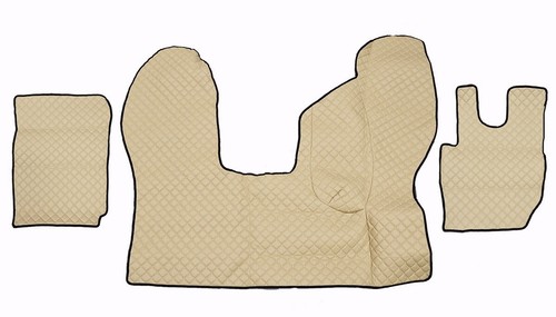 Beige eco leather - beige, mats