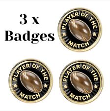 3 x Rugby Player Of the Match (BU13)  Lapel Pin Badges