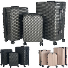 Aluminium Frame Polycarbonate Hard Shell Suitcase Luggage Trolley 4 Wheel Cabin