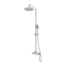 Gainsborough Round Thermostatic Bar Mixer Shower - Dual Outlet, Rainfall Head
