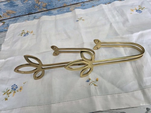 Pair vintage brass curtain - pair,