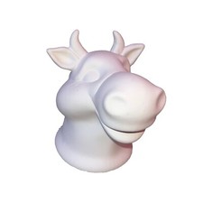 Vintage Cartoon Cow Bust Unpainted Bisque Ceramic