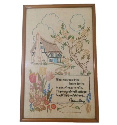 Antique crewel needlepoint - antique,