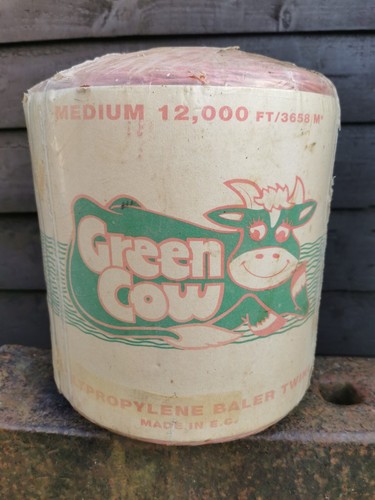 Vintage green cow - green, baler
