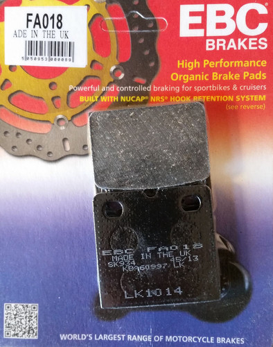 Fa018 ebc brake pads - brake,