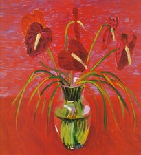 Anthuriums David Hockney print in 11 x 14 mount ready to frame SUPERB