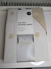 M&S Non Iron Reversible Double Duvet Cover 2 Pillowcases New with Tags
