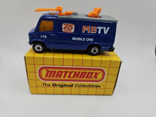Matchbox news truck - matchbox, blue