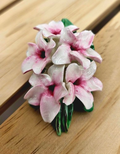Bone china flower - flower, brooch