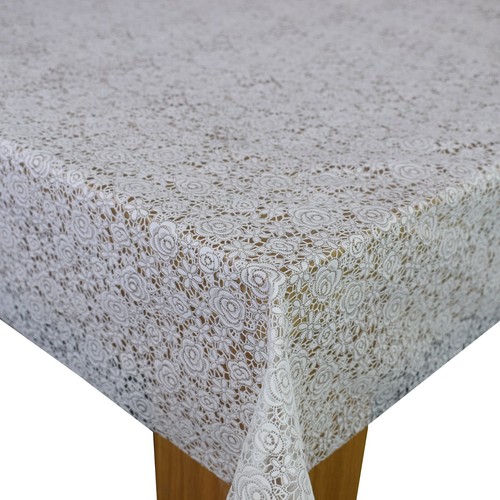 White floral lace pvc - floral,