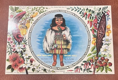 Vintage postcard maori - maori, doll