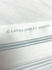 8 metres Laura Ashley Heacham stripe duck egg curtain fabric FREE POSTAGE