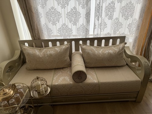 Handmade moroccan damask beige - moroccan,
