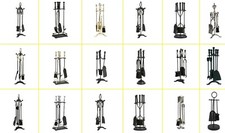 Companion Set 4 5 Piece Set Black Fireside Poker Brush Shovel Cast Iron Tools