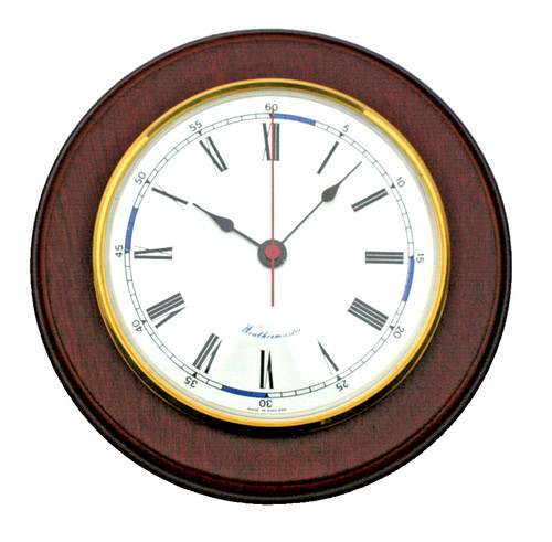 Mahogany coloured wall clock - coloured,