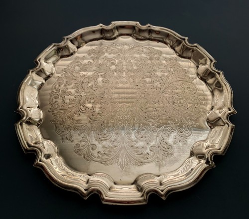 Vintage silver plated round - silver,