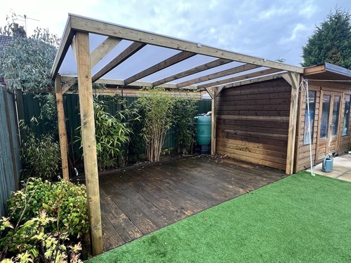 Wooden pergola with - wooden,