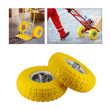 2 x 10" PUNCTURE BURST PROOF SOLID RUBBER SACK TRUCK TROLLEY WHEELS SPARE TYRES