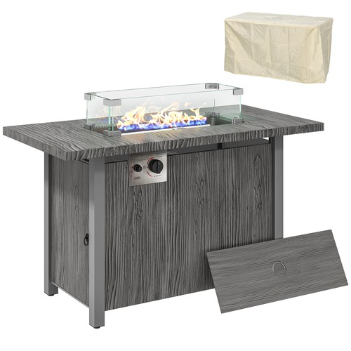 Outsunny gas fire pit table - fire,