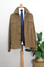PURDEY Tan Corduroy Overshirt £280 Size 17.5 44L/46L Long XL Jumbo Cord 54L/56L