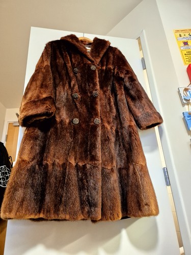 Real musquash fur coat - real,