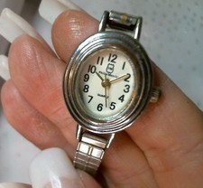 Vintage Philip Mercier Watch. Silver Tone Stainless Steel Stretch Strap. Working