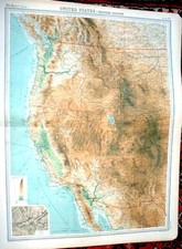 Original Old Vintage Print West United States 1920 Large 23X18 Map 20th Century